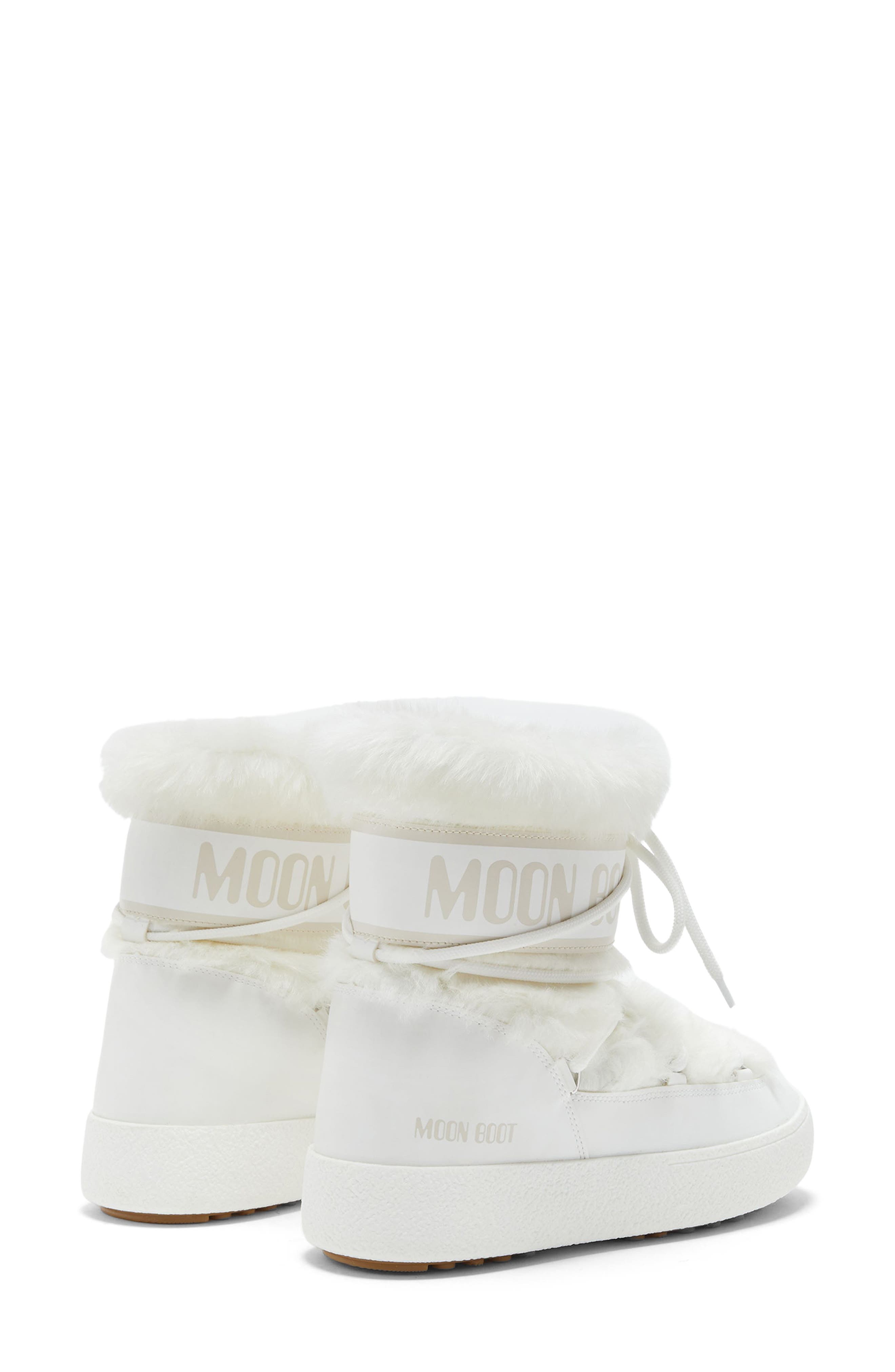 Moon Boot<sup>®</sup> LTrack Faux Fur Water Repellent Boot, Alternate, color, White
