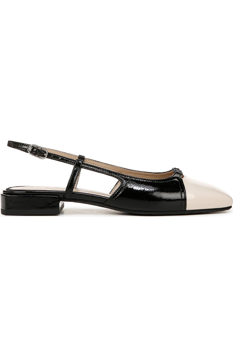 Sam Edelman Kara Slingback Flat, Alternate, color, Black/ Alpine Ivory