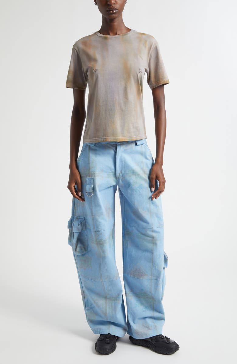 Collina Strada Pierced Rose Print Organic Cotton T-Shirt, Alternate, color, Reishi Aurora