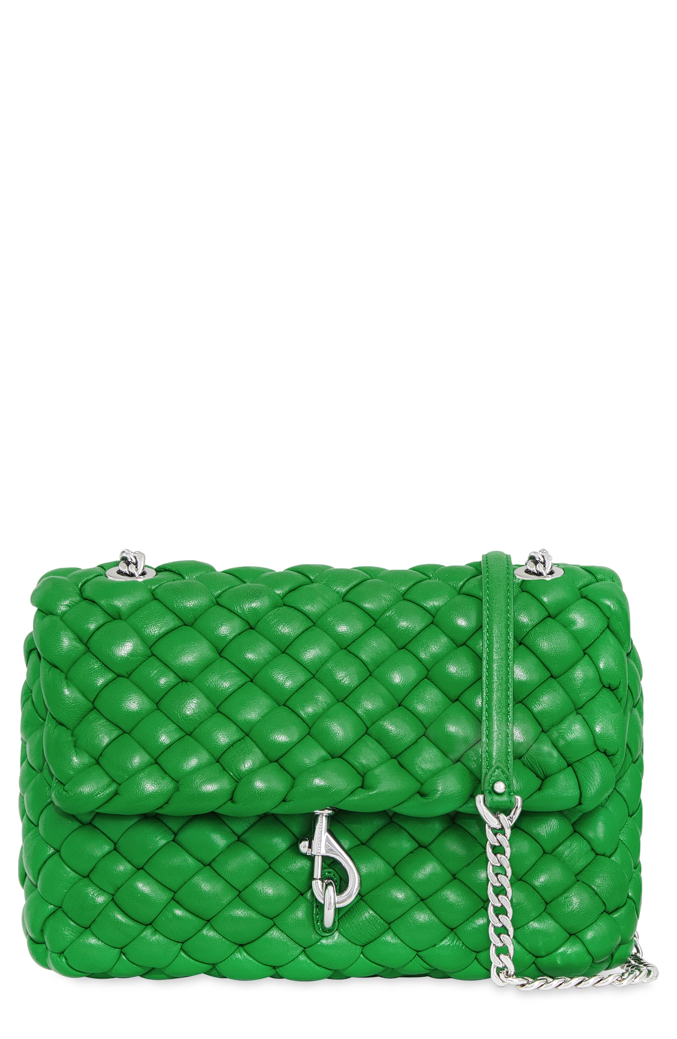 Rebecca Minkoff Edie Woven Leather Convertible Crossbody Bag, Main, color, 