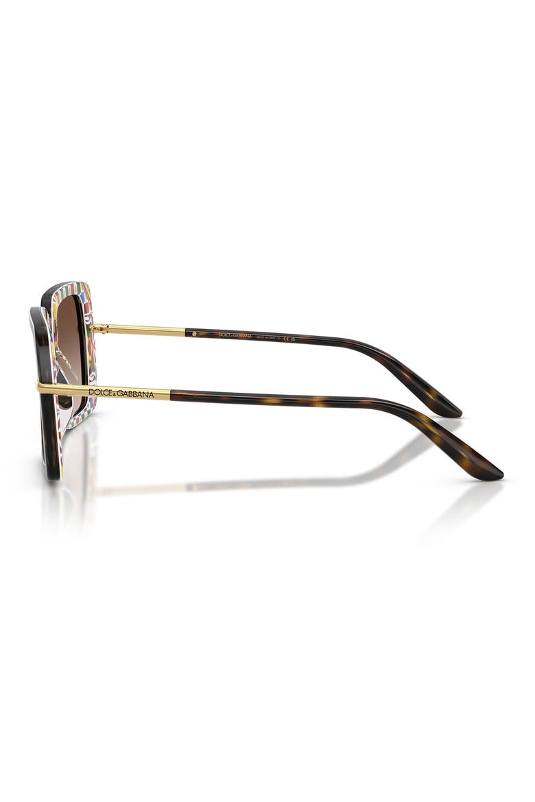 52mm Gradient Square Sunglasses, Alternate, color, HAVANA WHITE BARROW BROWN