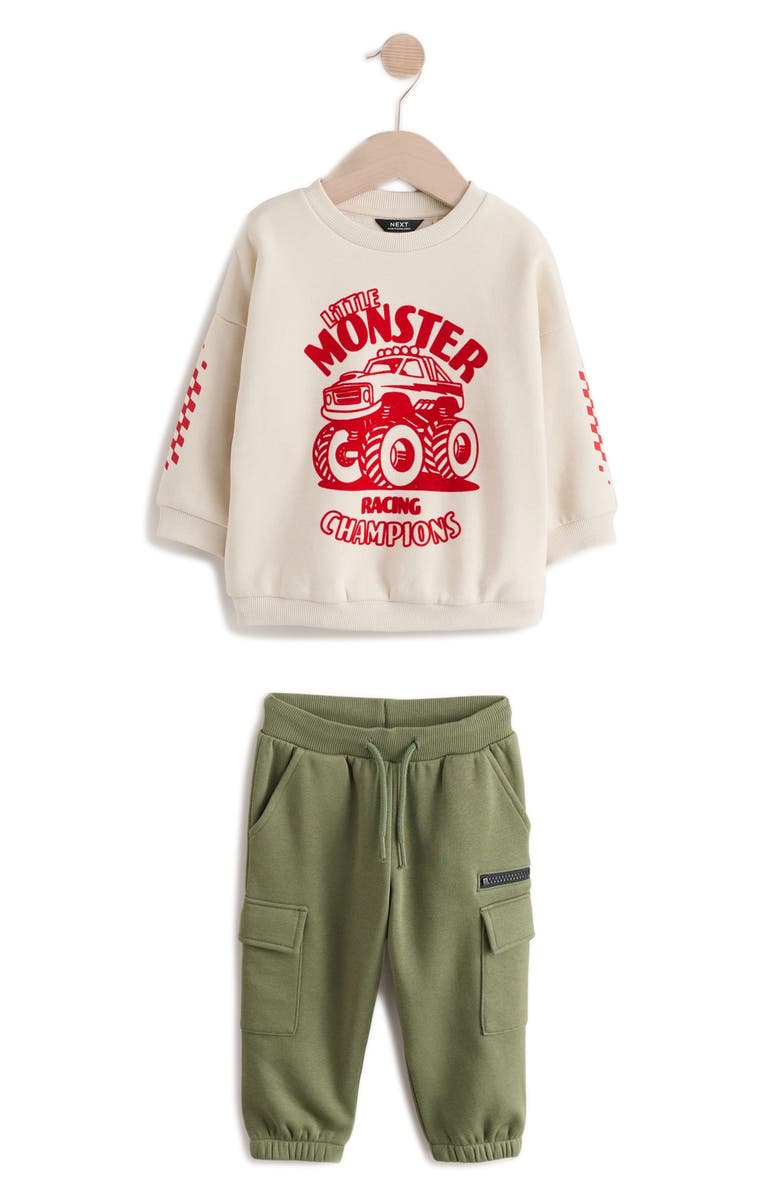 NEXT Kids' Monster Truck Cotton Blend Sweatshirt & Sweatpants Set, Main, color,