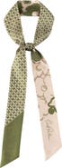 Lost Pattern "Floral Houndstooth" Silk Skinny Scarf