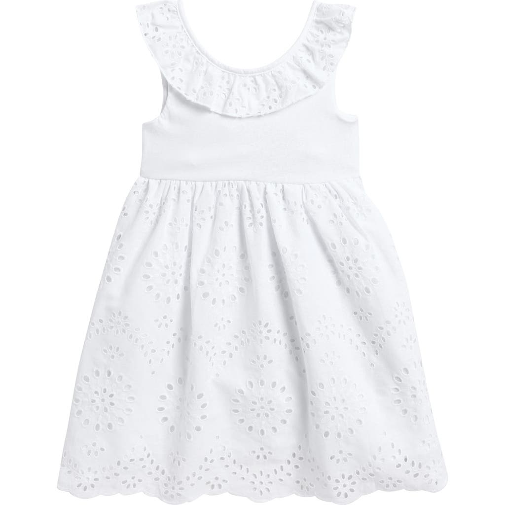 Blueberry Kids' Eyelet Knit Dress In White