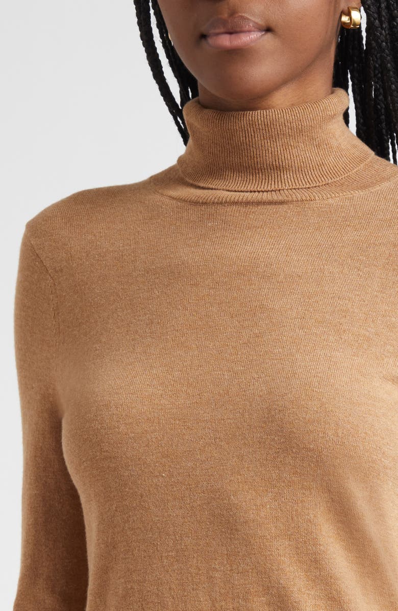 L'AGENCE FLORA POPLIN CUFF SWEATER, Alternate, color, Chestnut/ White