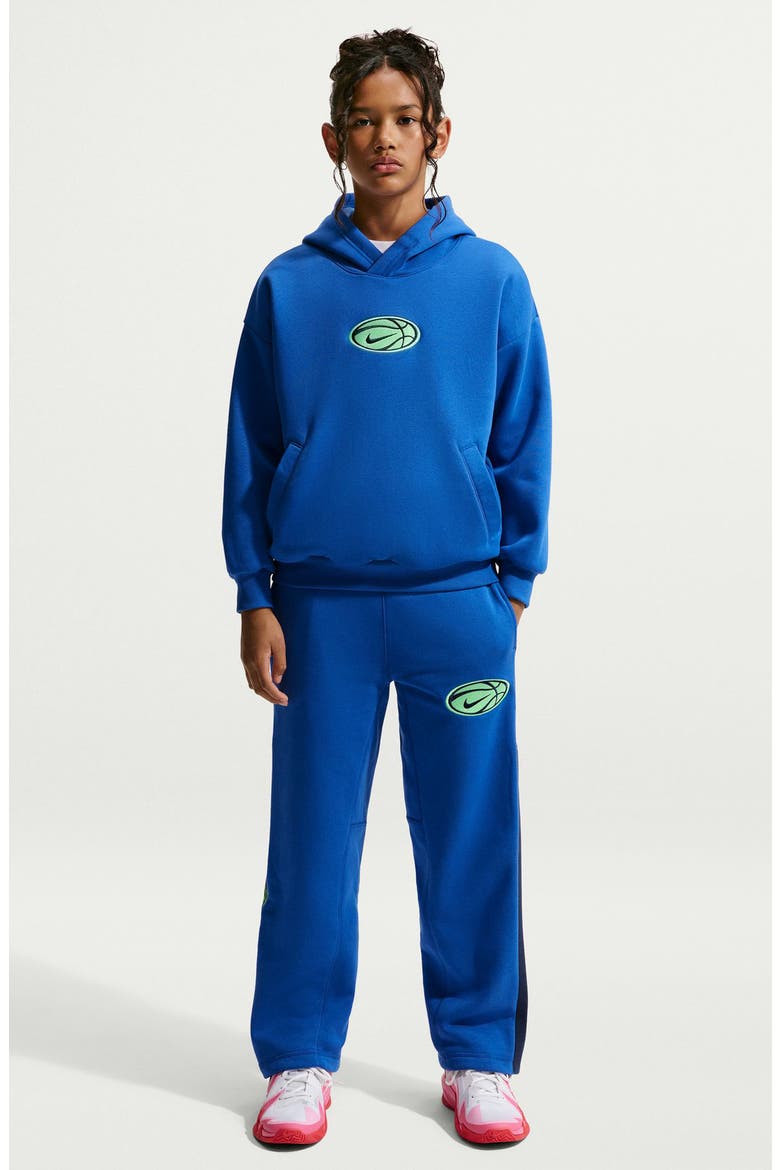 Kids' Nike Dri-FIT Graphic Hoodie, Main, color, GAME ROYAL/ ILLUSION GREEN