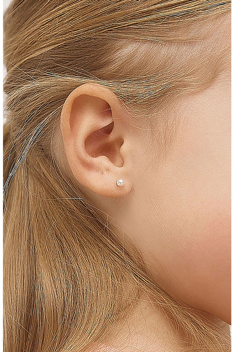 14k Classic Cultured Pearl Earrings, Alternate, color, White