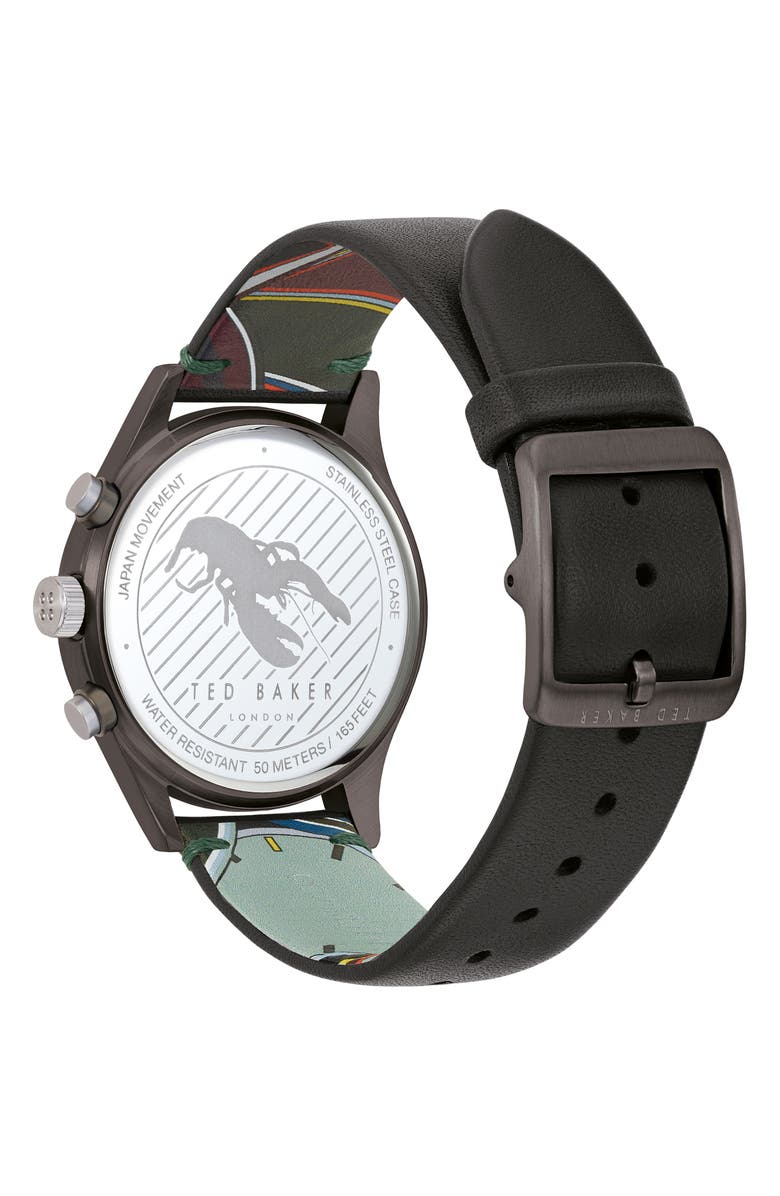 Ted Baker London Beleeni Chronograph Leather Strap Watch, 42mm, Alternate, color,