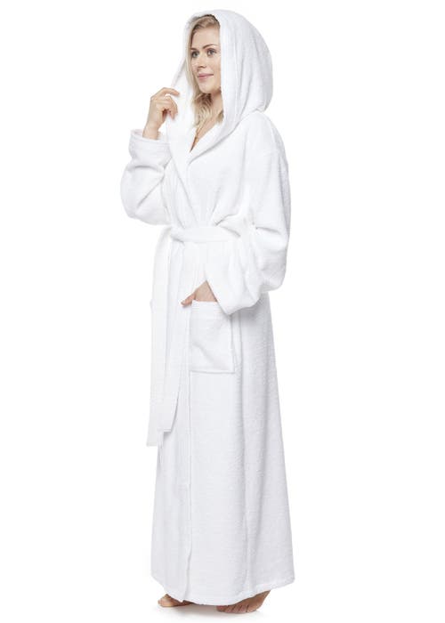 Arus Cotton Full Length Hooded Bathrobe In Multi