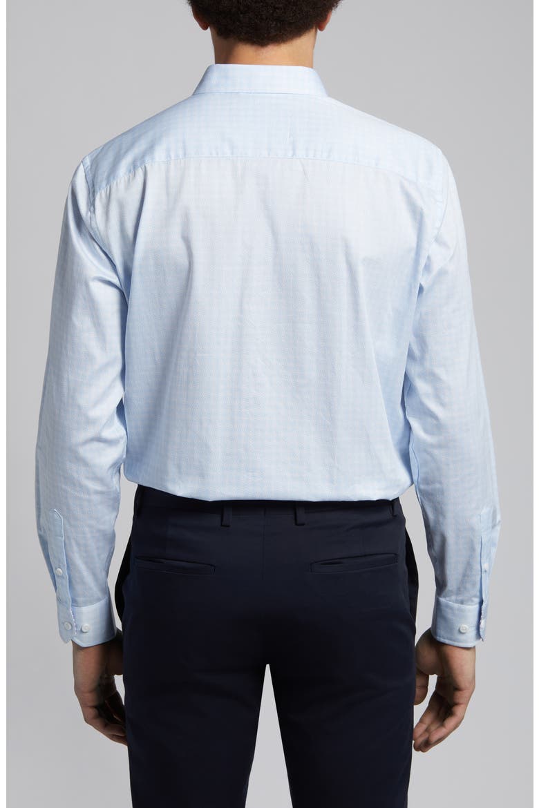 Diamond Print Cotton Button-Up Shirt, Alternate, color, BLUE