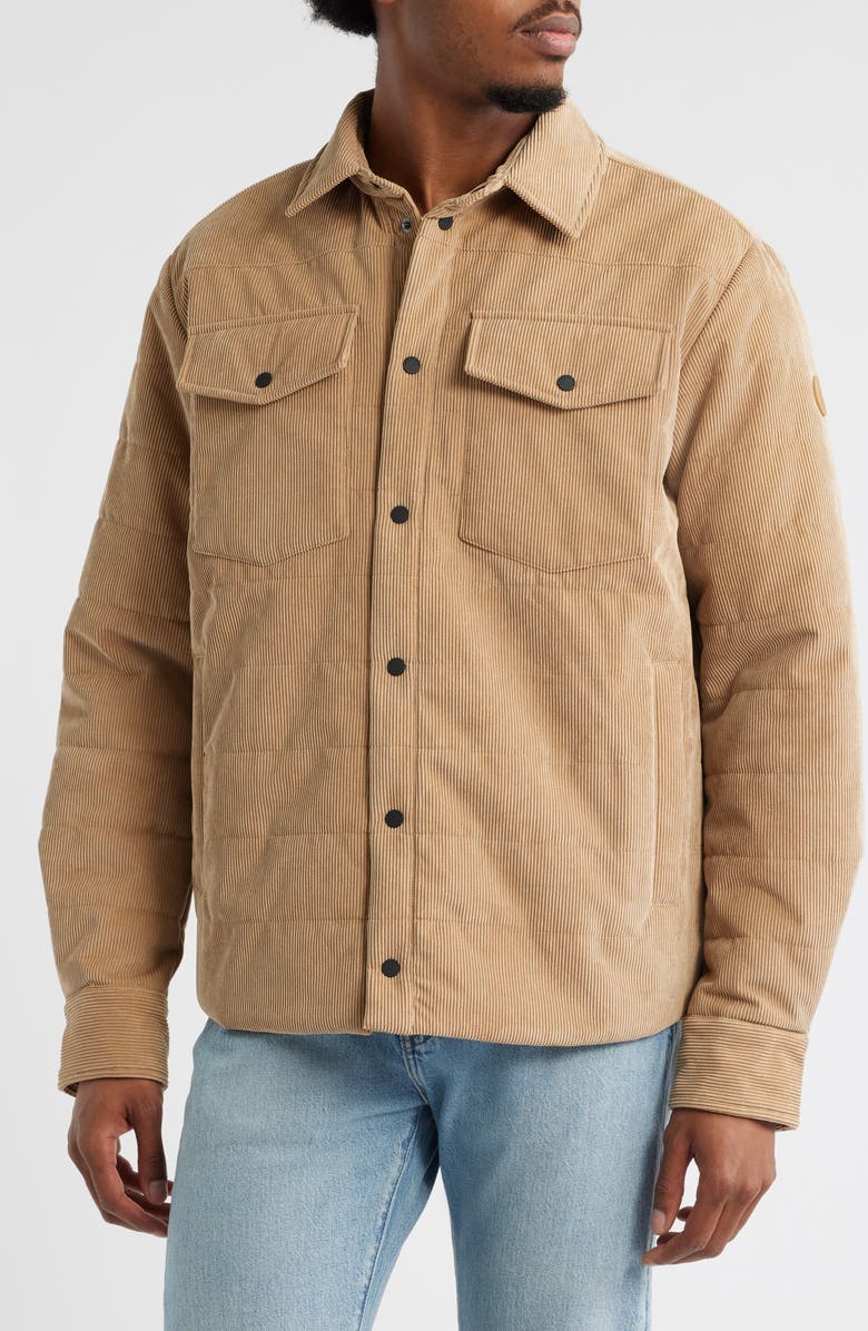 Save The Duck Magnus Water Repellent Corduroy Shirt Jacket, Alternate, color, Biscuit Beige