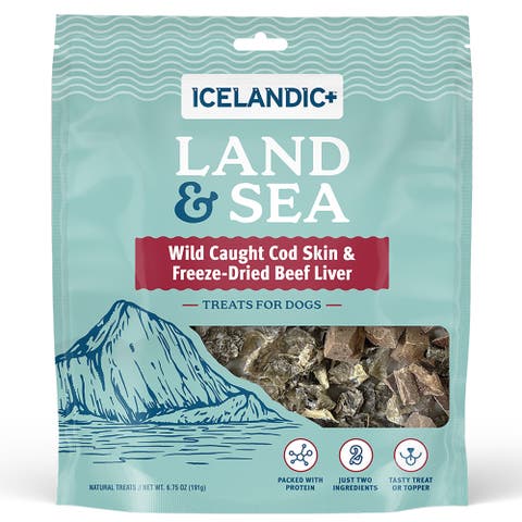 Land 
Sea Wild Caught Cod Skin 
Freezedried Beef Liver