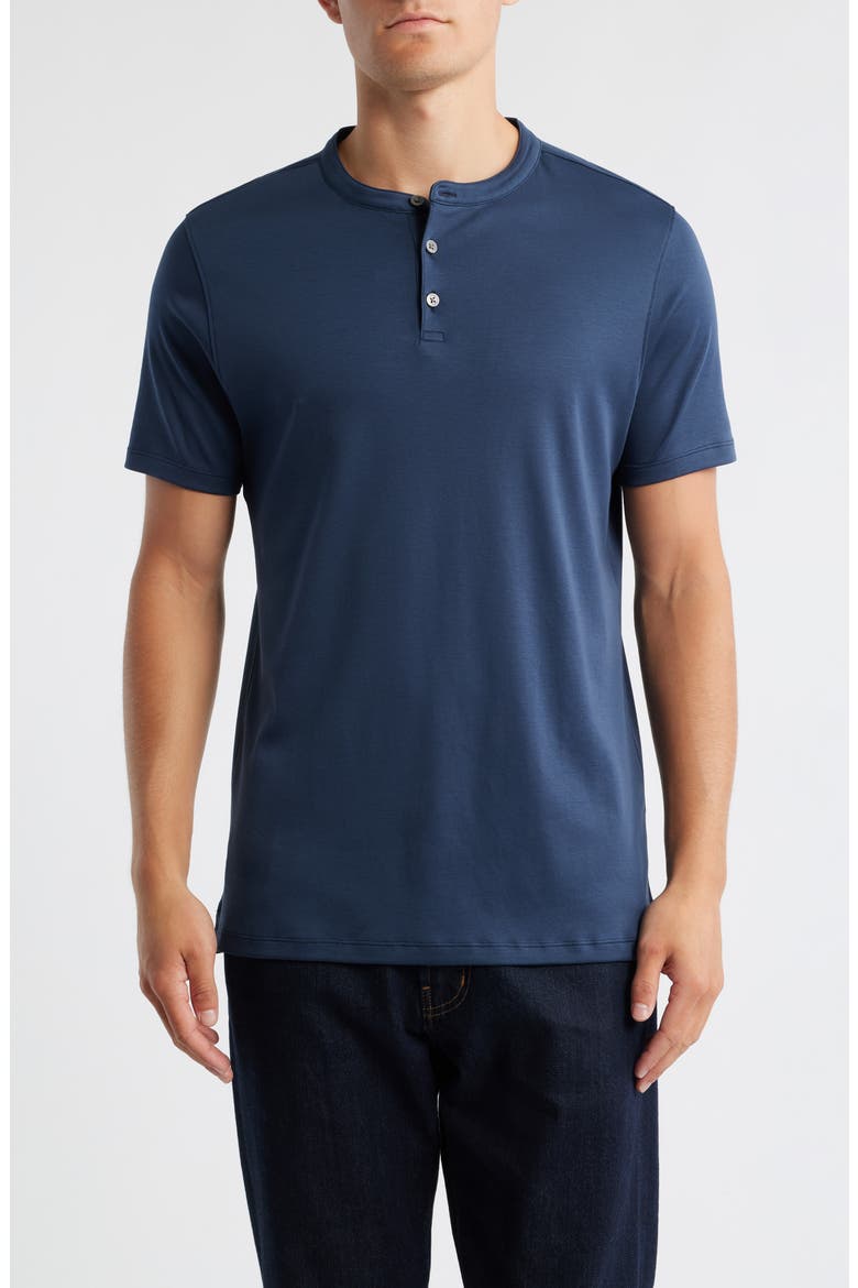 Georgia Solid Henley Shirt, Main, color, BLUE NIGHT
