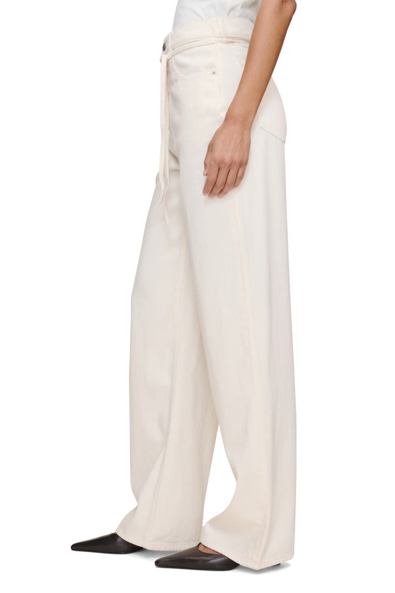 Casie Belted Mid Rise Wide Leg Jeans, Alternate, color, CREMA