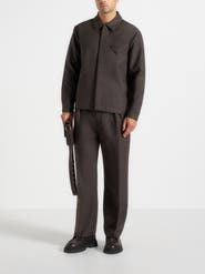 Manière De Voir Pierre Relaxed Fit Melange Pleated Tailored Trousers