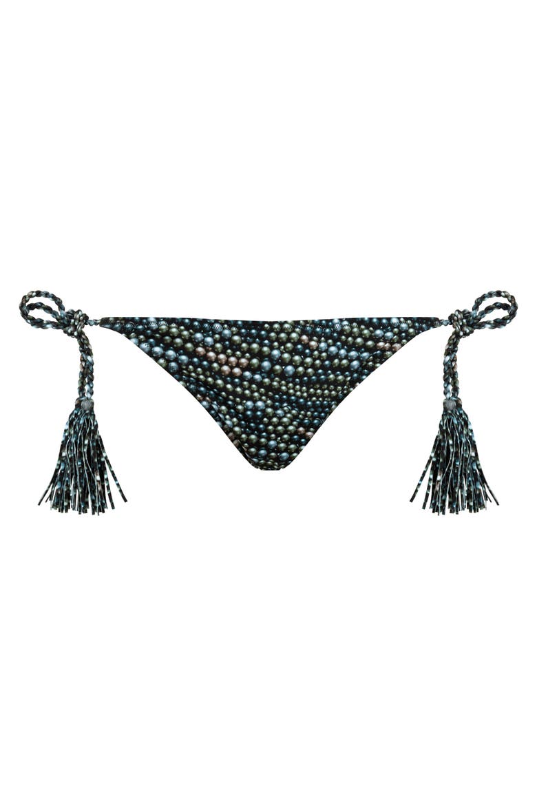 Women's Pearl Jersey Rope Tresses Mini Brief Bikini Bottom, Alternate, color, NOIR