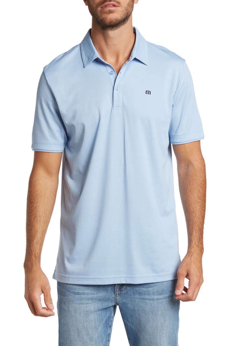 Excursion Knit Polo, Main, color, HEATHER BLUE