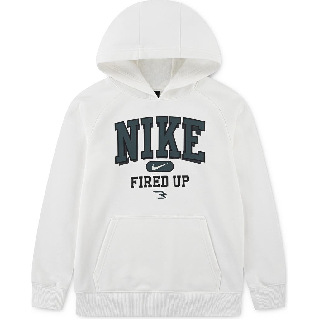 3 Brand Kids' Fired Up Collegiate Graphic Hoodie In White