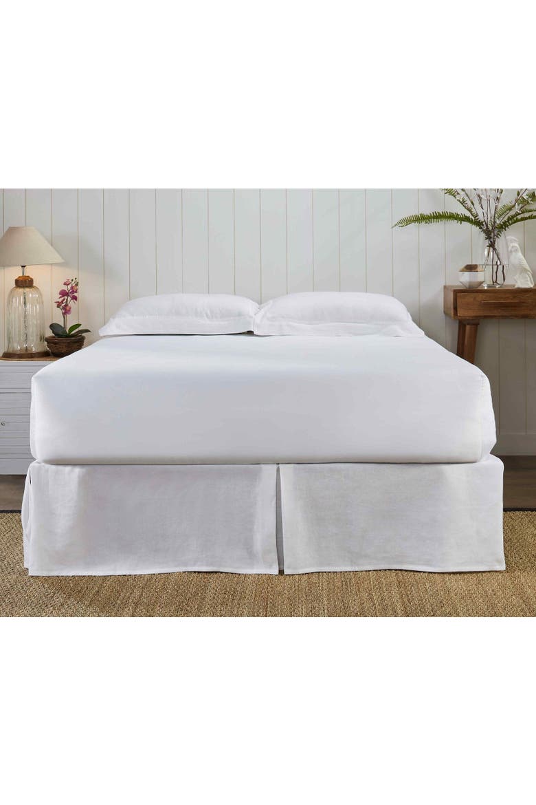 Zurich European Linen Box Pleat Bed Skirt, Main, color, White