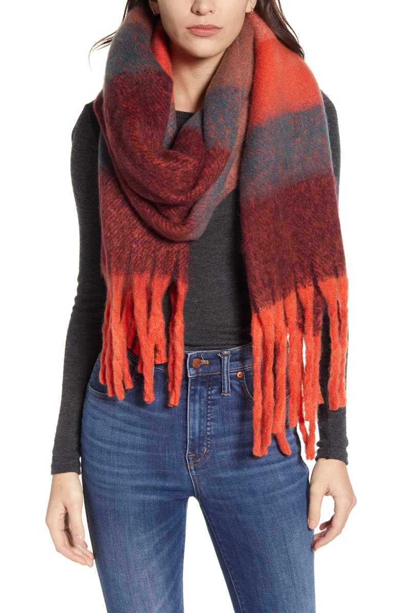 BP. Stripe Fringe Scarf, Main, color, 