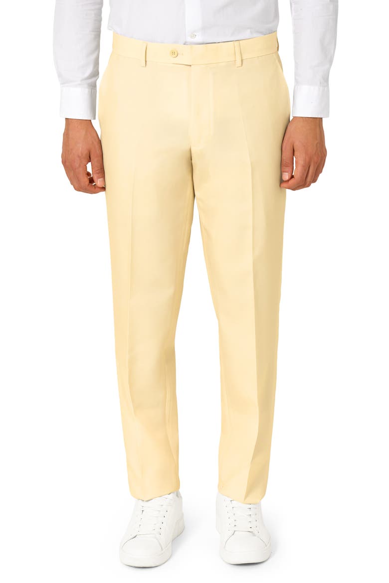 Pastellow Slim Fit Two-Piece Suit & Tie Set, Alternate, color, BEIGE