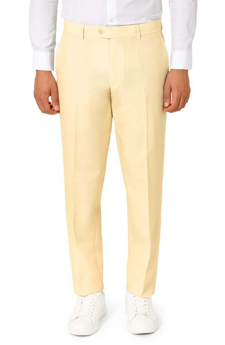 OppoSuits Slim Fit Pastellow Two-Piece Suit & Tie Set, Alternate, color, Beige