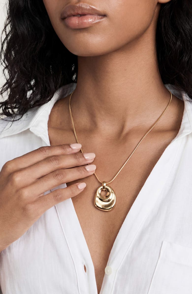 Ettika Liquid Pendant Necklace, Alternate, color, Gold