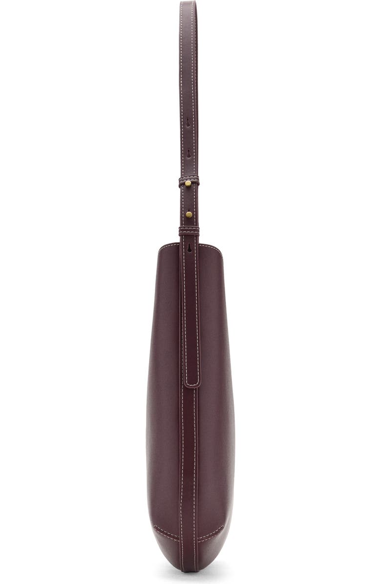 MANGO Large Oval Faux Leather Shoulder Bag, Alternate, color, Burgundy