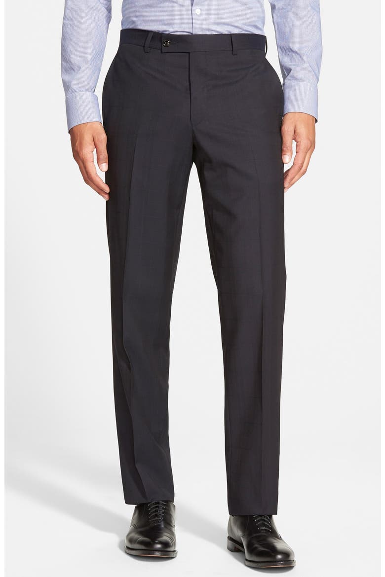 'Jones' Trim Fit Plaid Wool Suit, Alternate, color, NAVY