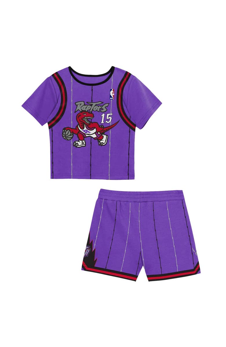 Mitchell & Ness Toddler Mitchell & Ness Vince Carter Purple Toronto Raptors 2-Piece Play by Place T-Shirt & Shorts Set, Main, color, Purple
