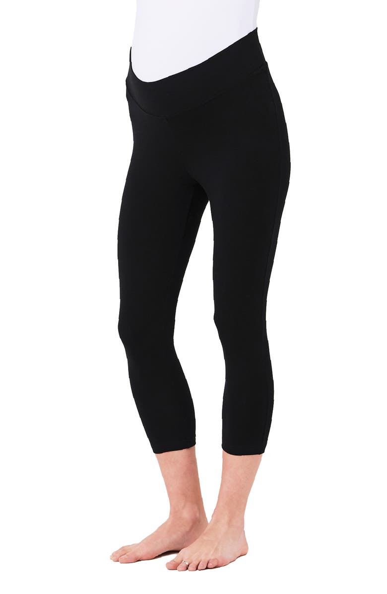 Ripe Maternity Organic Essential 3/4 Leggings, Alternate, color, Black