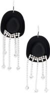 Leith Cowboy Hat Crystal Fringe Earrings