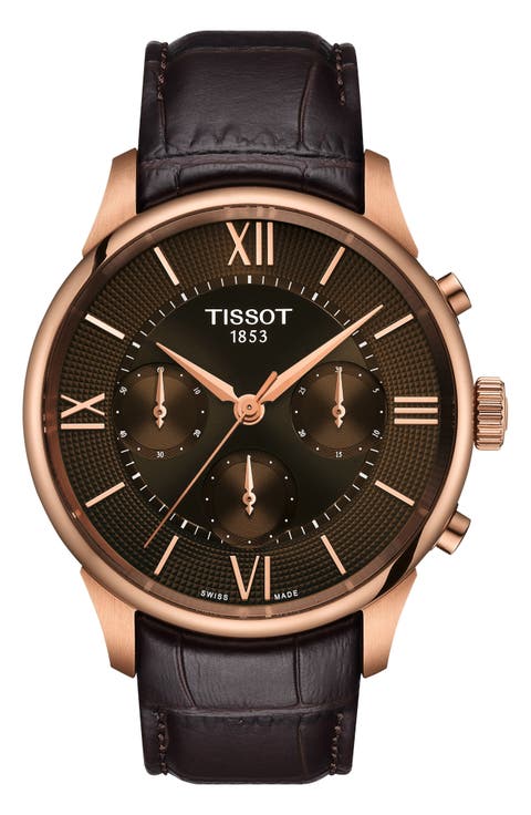 Chemin Des Tourelles Automatic Chronograph Leather Strap Watch, 42mm