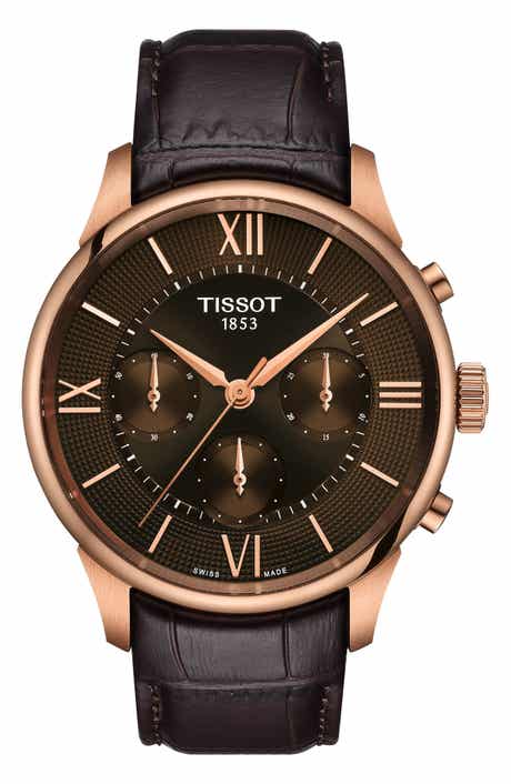 Chemin Des Tourelles Automatic Chronograph Leather Strap Watch, 42mm
