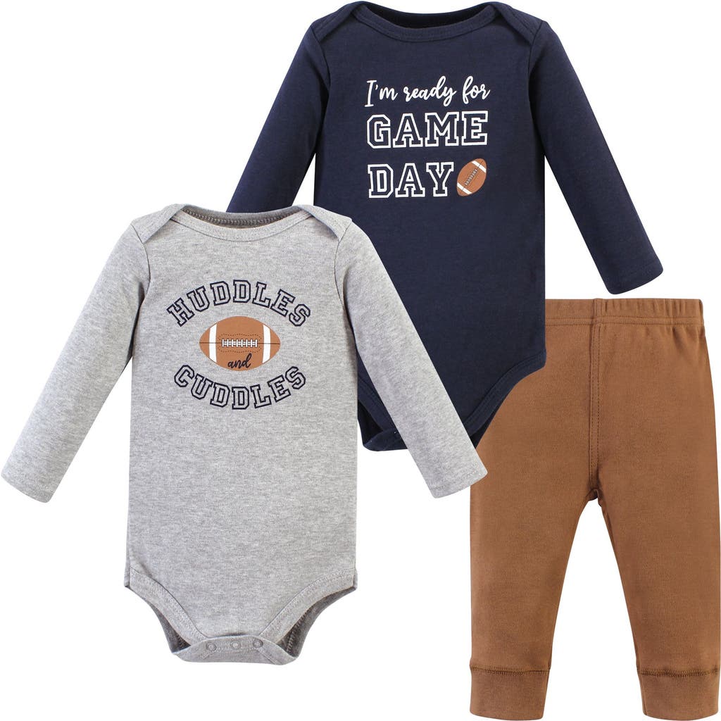 Hudson Baby Coordinated 3-piece Outfit With Long-sleeve Bodysuit & Pants In Multi