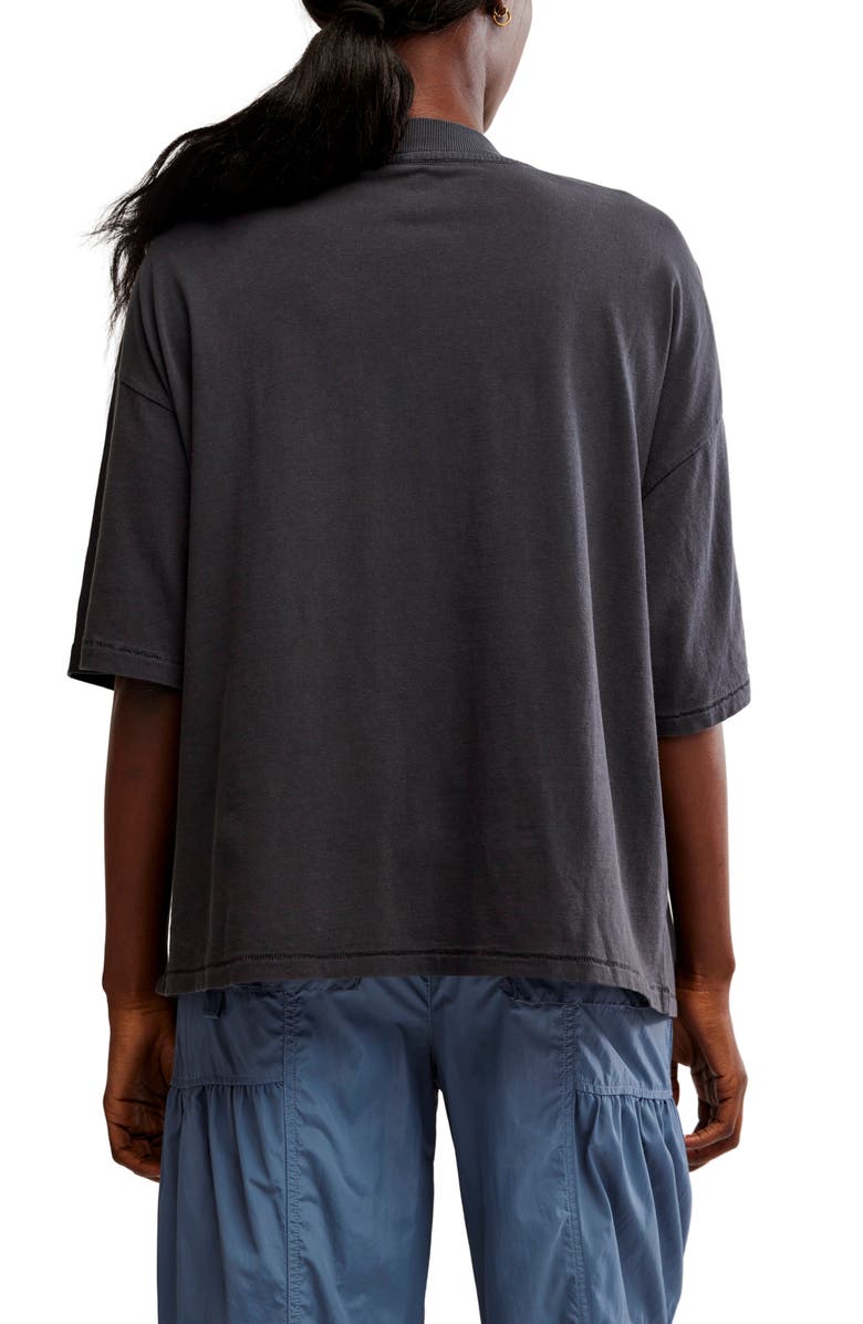 Free People FP Movement Logo Tackle Oversize Cotton T-Shirt, Alternate, color, Black Combo