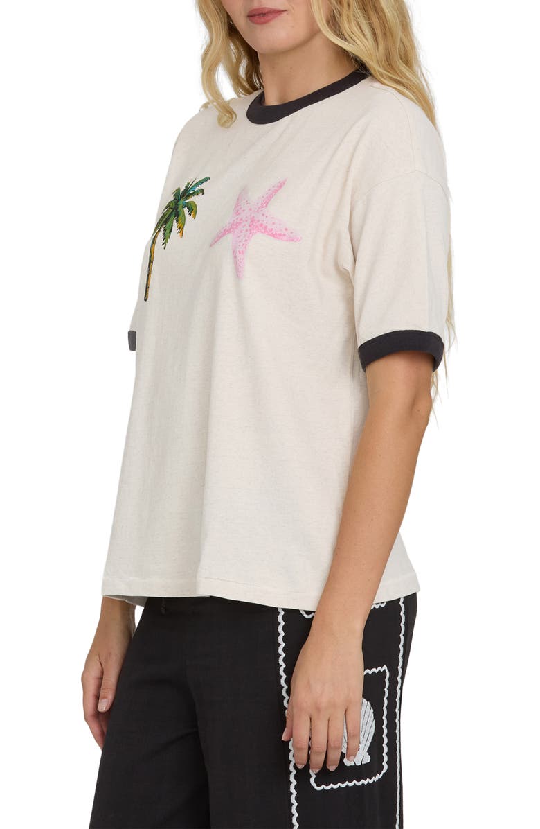 Billabong <p>Fun Paradise Ringer Graphic T-Shirt</p>, Alternate, color, White Cap