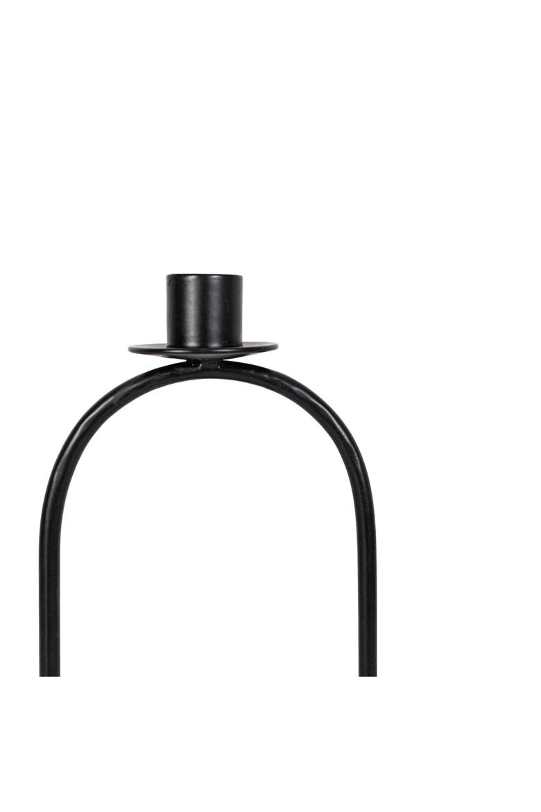 Tall Oval Taper Candle Holder Black Metal, Alternate, color, Black