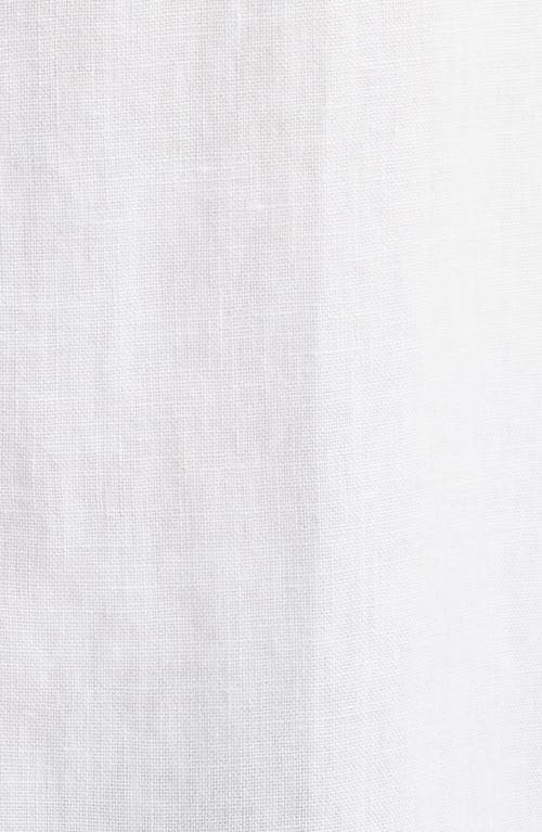 Alex Crane Ola Linen Short Sleeve Button-up Shirt In Snow