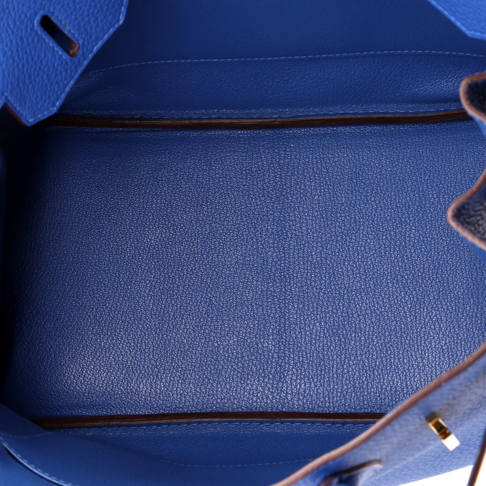 Birkin Handbag Blue Clemence with Gold Hardware 30, Alternate, color, Blue