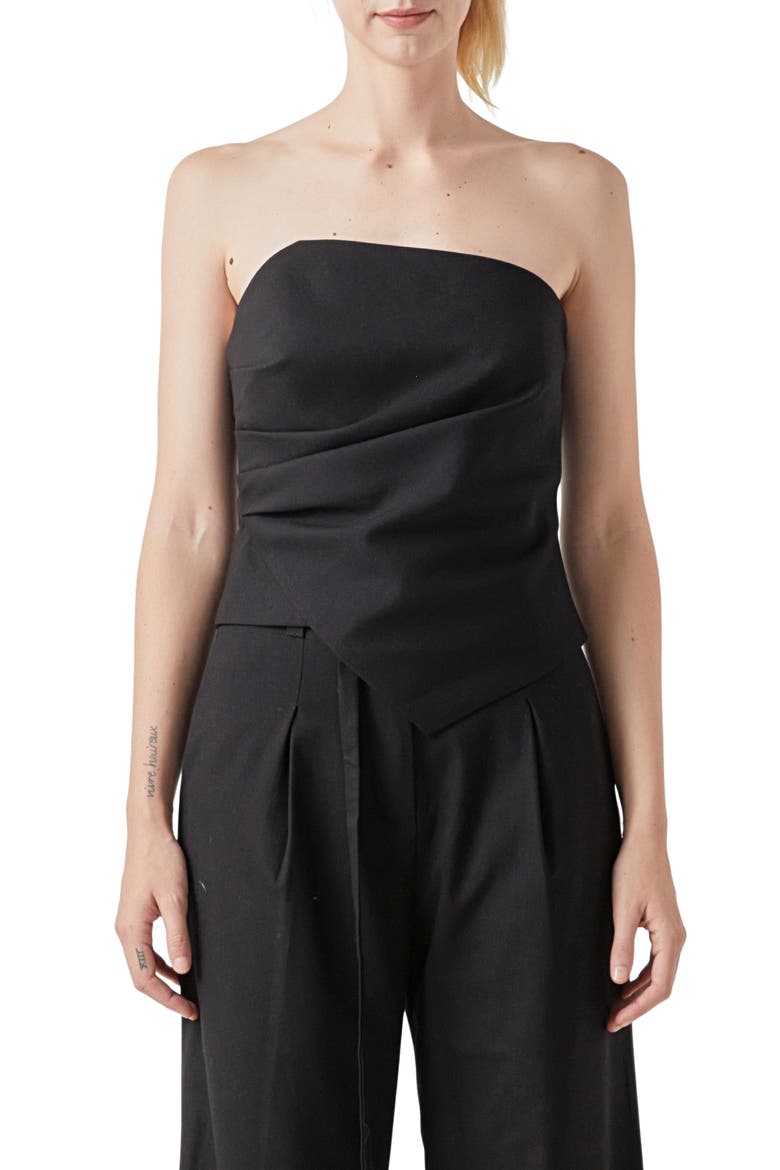 Drape Corset Top, Main, color, BLACK