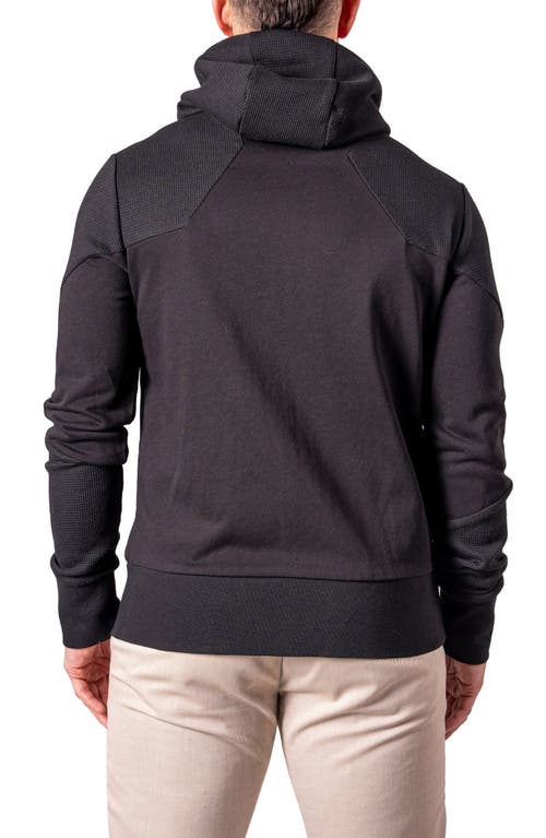 Maceoo Crow Mixed Media Zip Hoodie