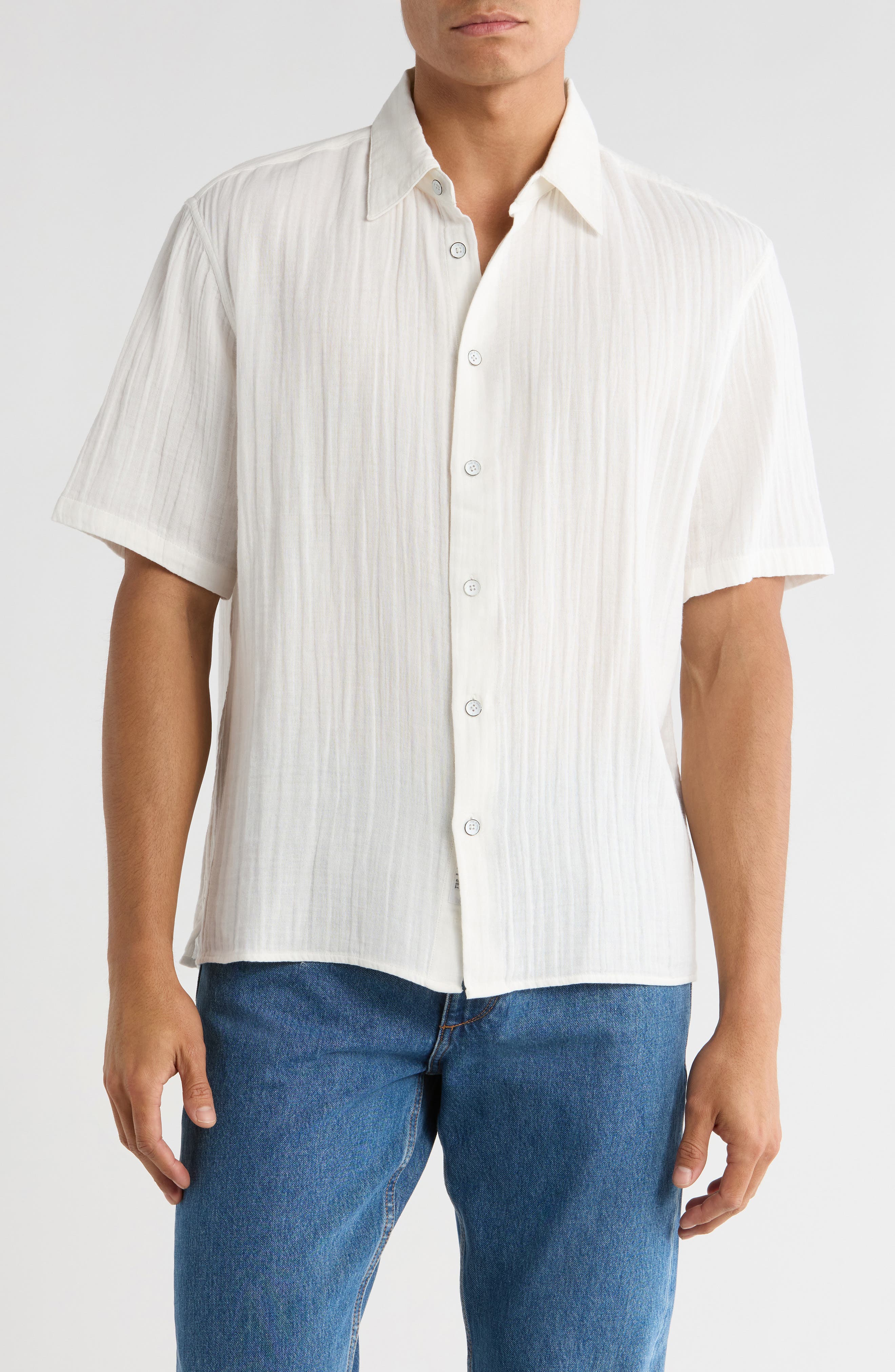 rag & bone Danny Cotton Gauze Button-Up Shirt
