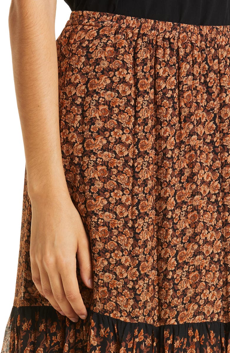 KOBI HALPERIN Charlie Print Ruffle Midi Skirt, Alternate, color,