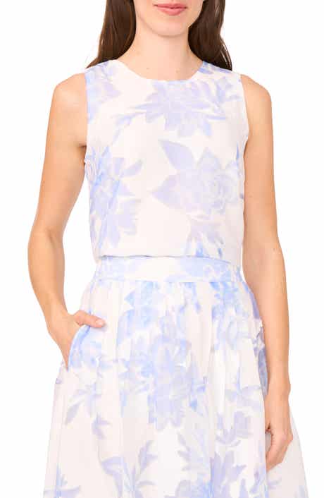Halogen® Floral Burnout Sleeveless Top