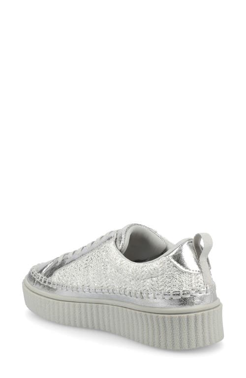 Journee Collection Women's Pazey Platform Lace-up Casual Sneakers In Silver