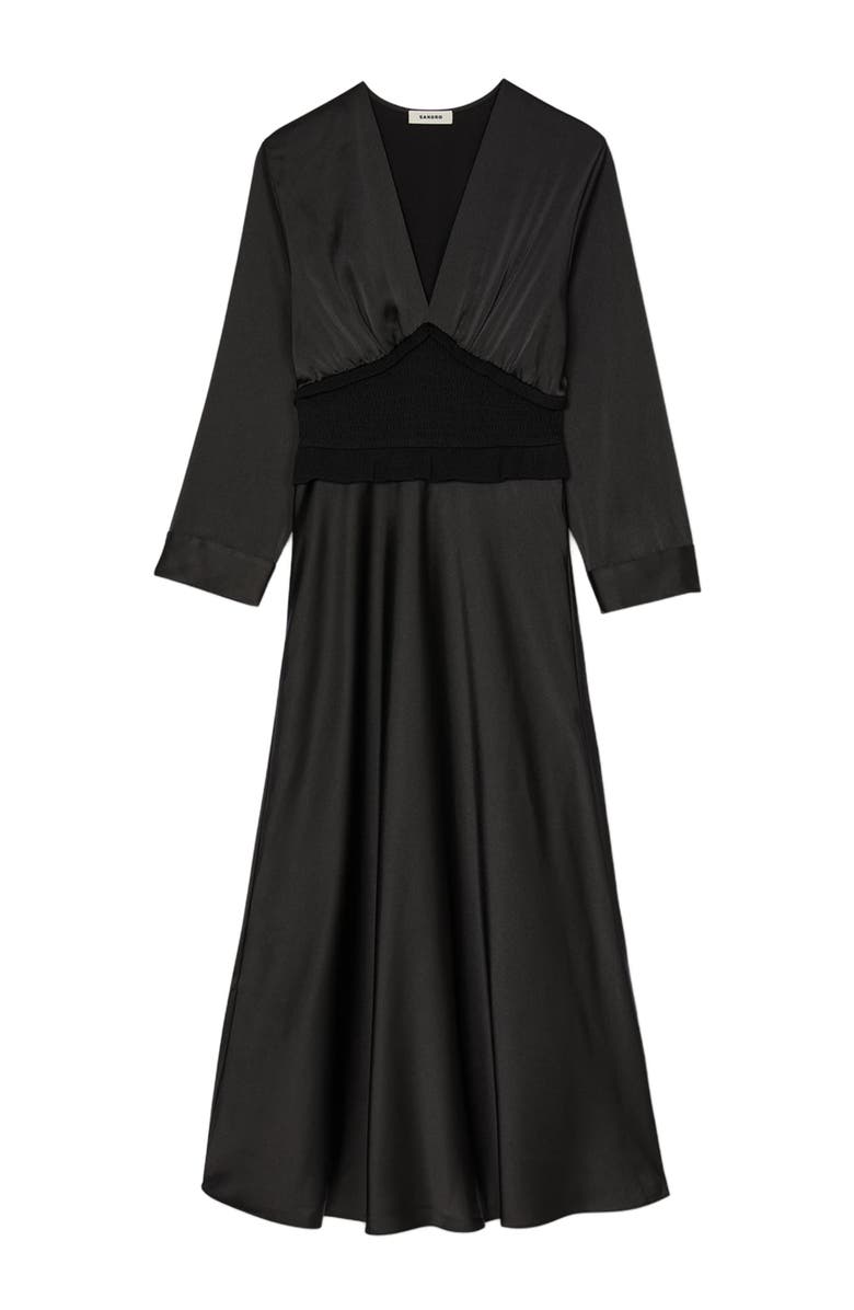 SANDRO Long satin-effect dress, Alternate, color, 