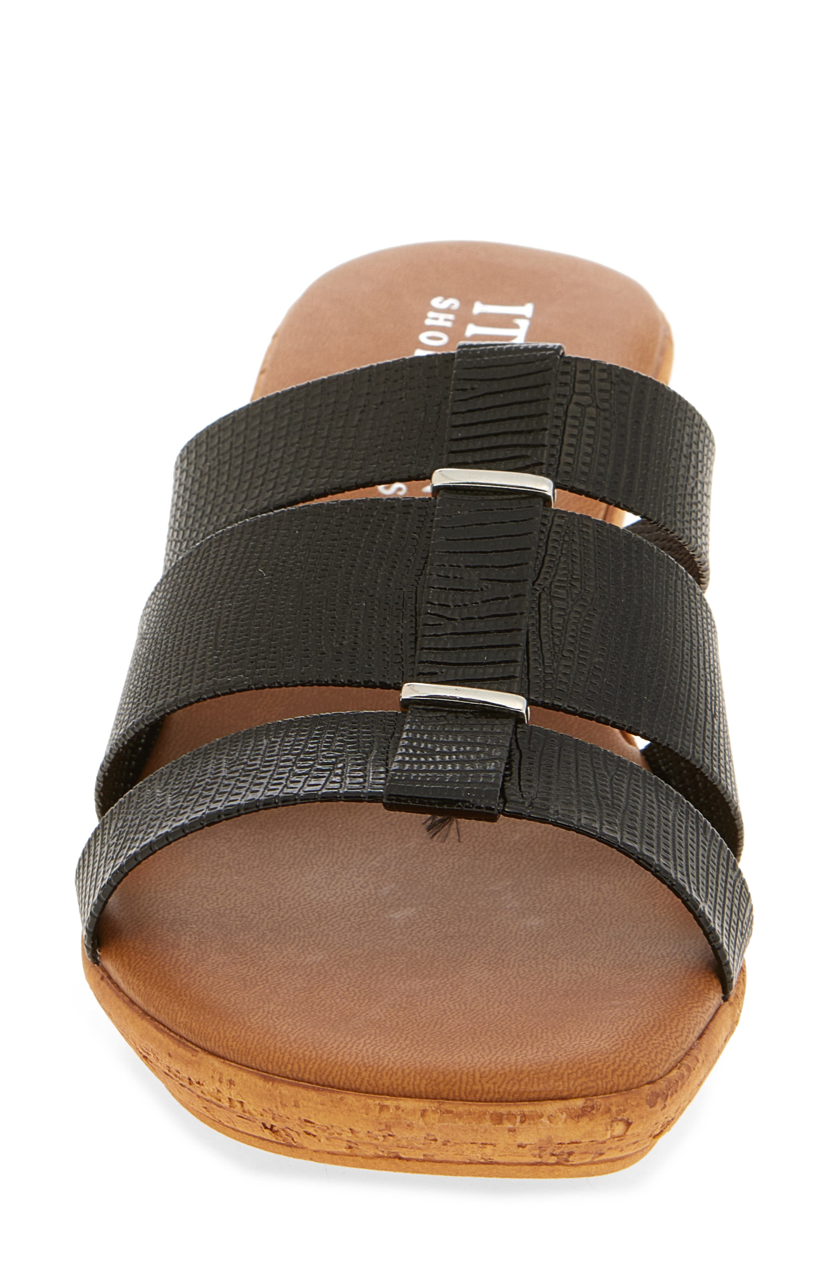 ITALIAN SHOEMAKERS Yuna Wedge Sandal, Alternate, color, Black