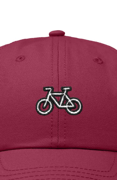Dalix Bike Embroidered Cycling Cap In Maroon