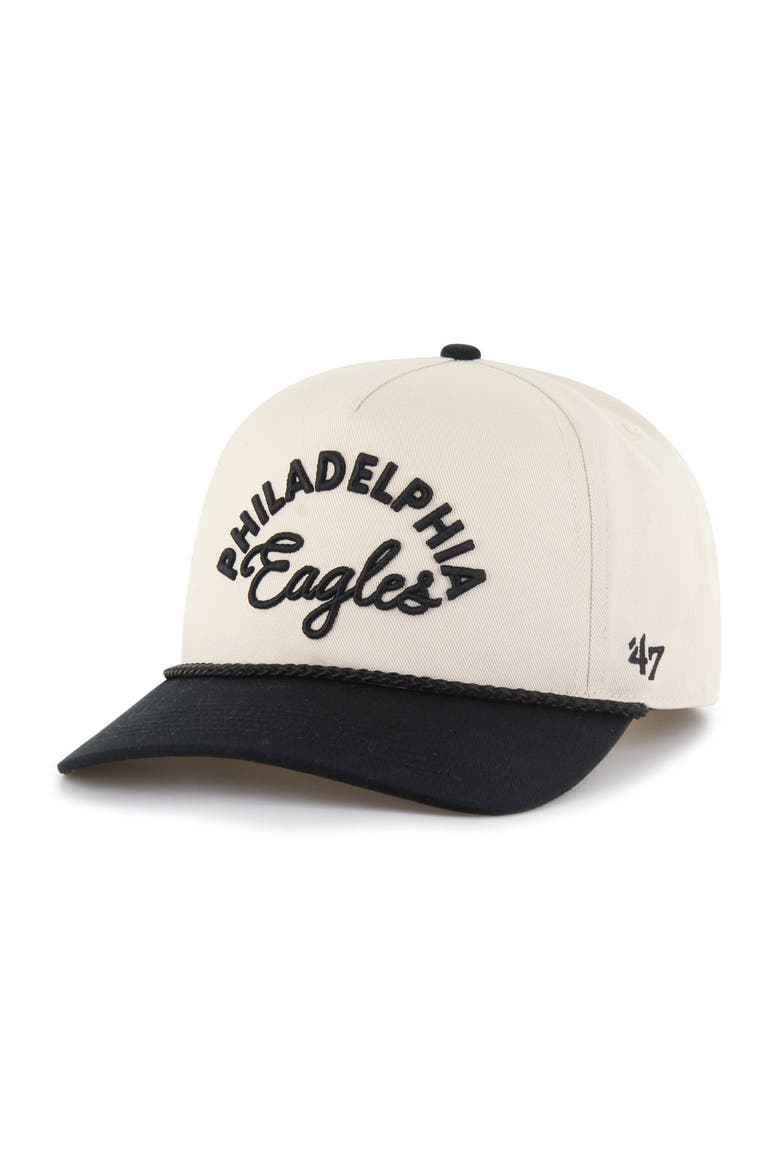 Women's '47 Natural Philadelphia Eagles Rope Script Hitch Adjustable Hat, Main, color, Natural